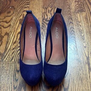 ALDO Deep Purple Suede Wedge Heels
